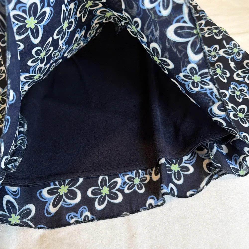 Dress Barn Dressbarn Womens Blue Flower Print Skirt Size Medium Fairycore VTG